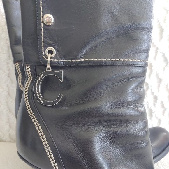 CHRISTIAN DIOR Logo Charm Booties Heels Boots - Picture 13 of 15